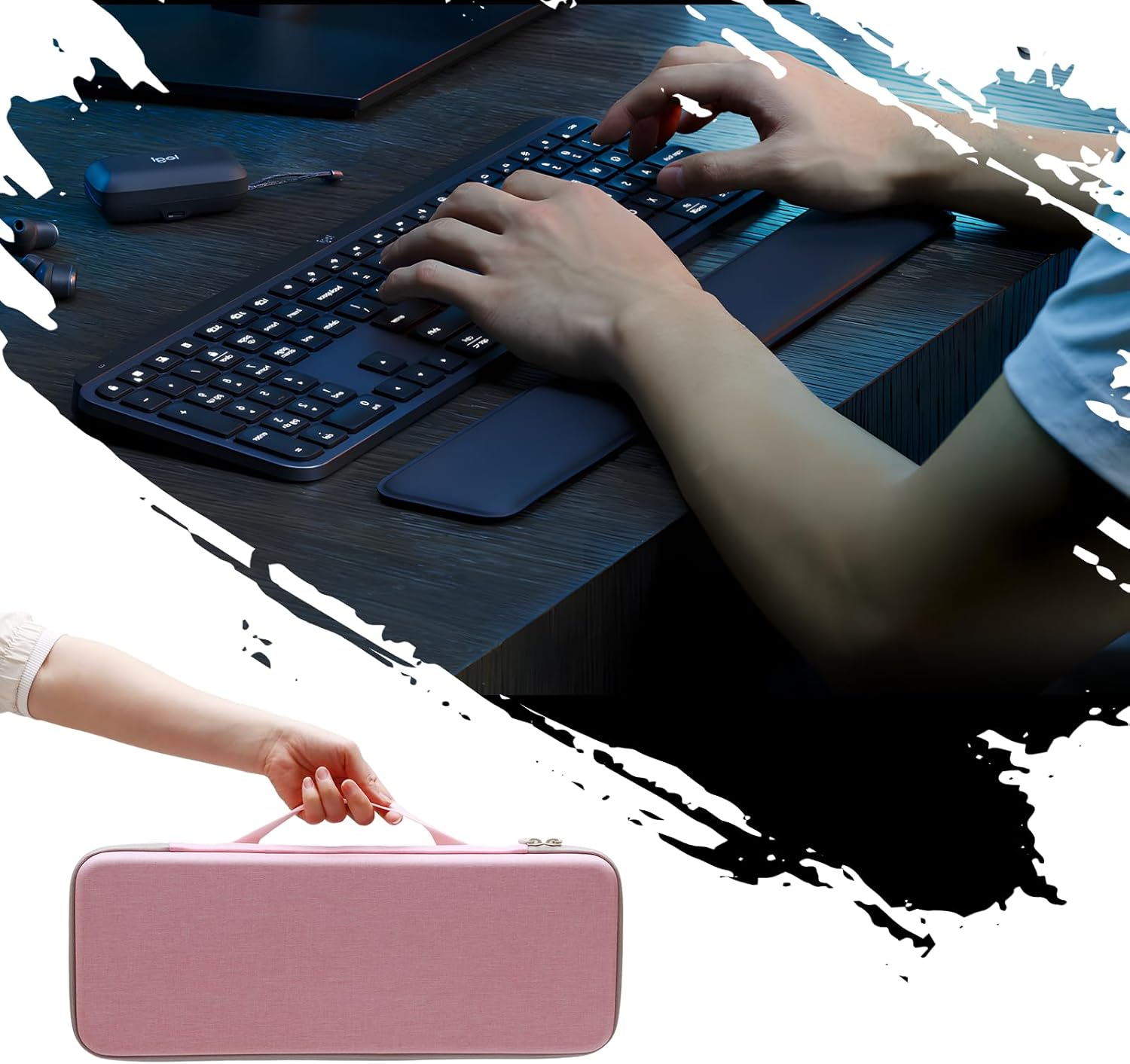 XANAD Hard Case for Logitech MX Keys/MX Keys Advanced MIC Wireless Illuminated Keyboard(Pink)