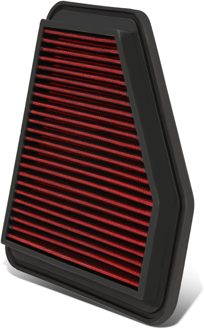 DNA Motoring AFPN-058-RD Clean Air Washable Drop In Panel Air Filter Enhance Engine Performance Power & Acceleration Improve [Compatible with 09-13 Toyota Matrix Venza / 07-11 Camry 6]
