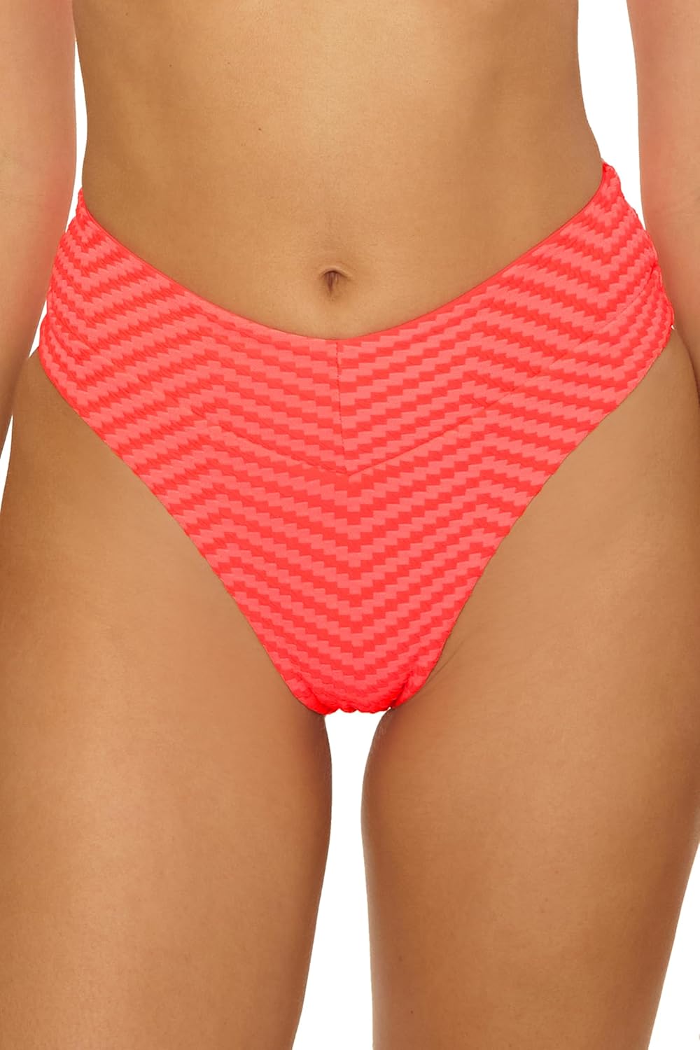 BECCA Women's Connect High Waist Bikini Bottom, Cheeky Coverage, Swimwear Separates