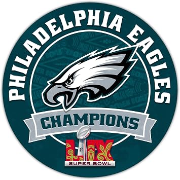 Philadelphia Eagles 2025 Super Bowl LIX Champions 16 Classic Circle Wall Sign - Rustic Wooden Decor for Man Cave, Game Room, Dorm, or Home - NFL Fan Collectible by Fan Creations - USA Made