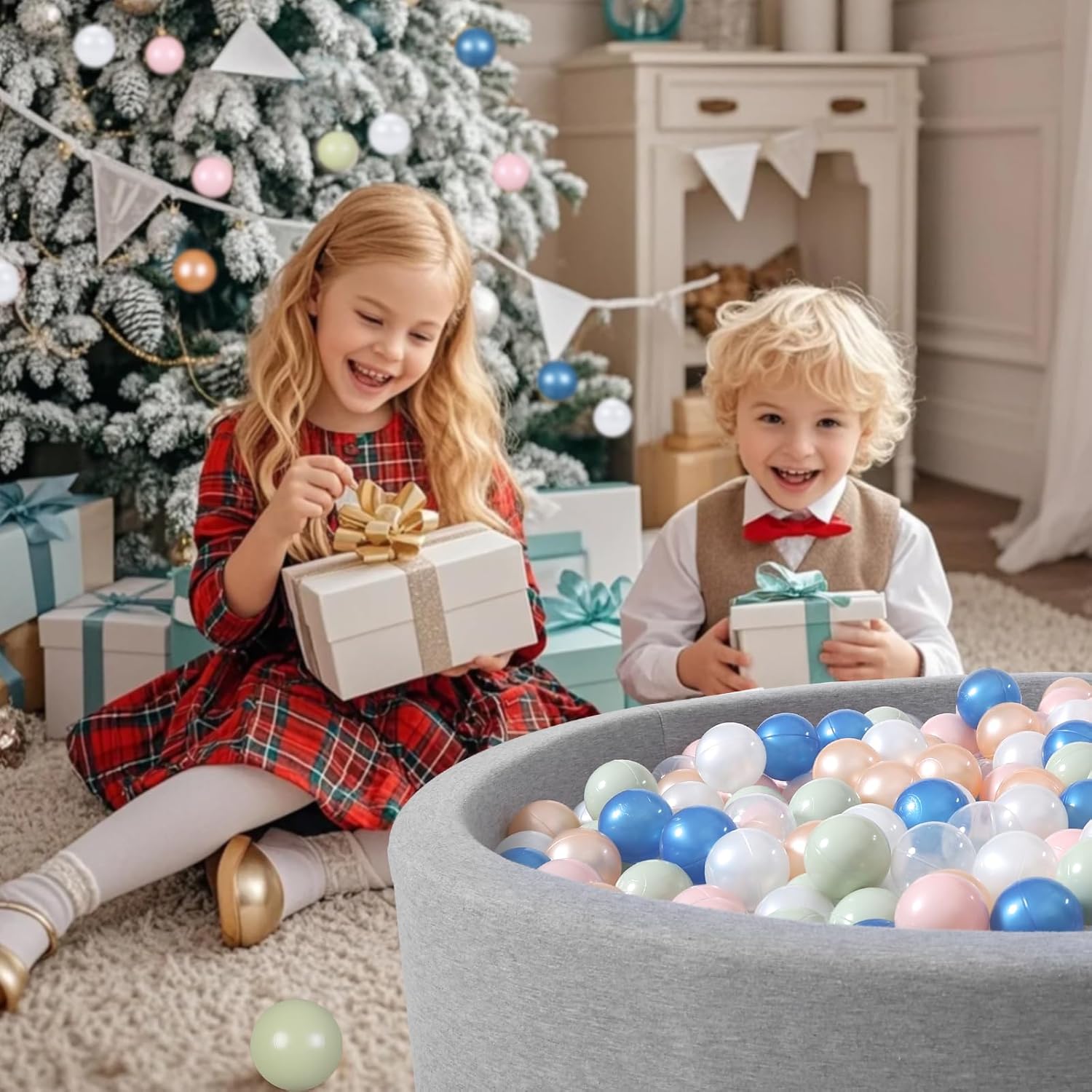 STARBOLO Ball Pit Balls for Toddlers Pack of 100 200 500 - BPA&Phthalate Free Non-Toxic Crush Proof Soft Plastic Balls for 1-5Years Old Toddlers Girl Kids Birthday Pool Playpen Tent Party