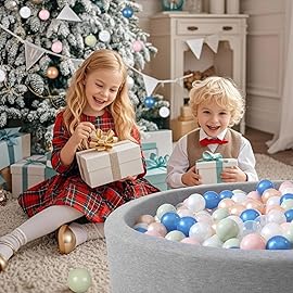 STARBOLO Ball Pit Balls - Pearl 6 Color BPA&Phthalate Free Non-Toxic Crush Proof Play Balls Soft Plastic Balls for 1 2 3 4 5Years Old Toddlers Baby Kids Birthday Pool Tent Party (2.16inches,100pcs).