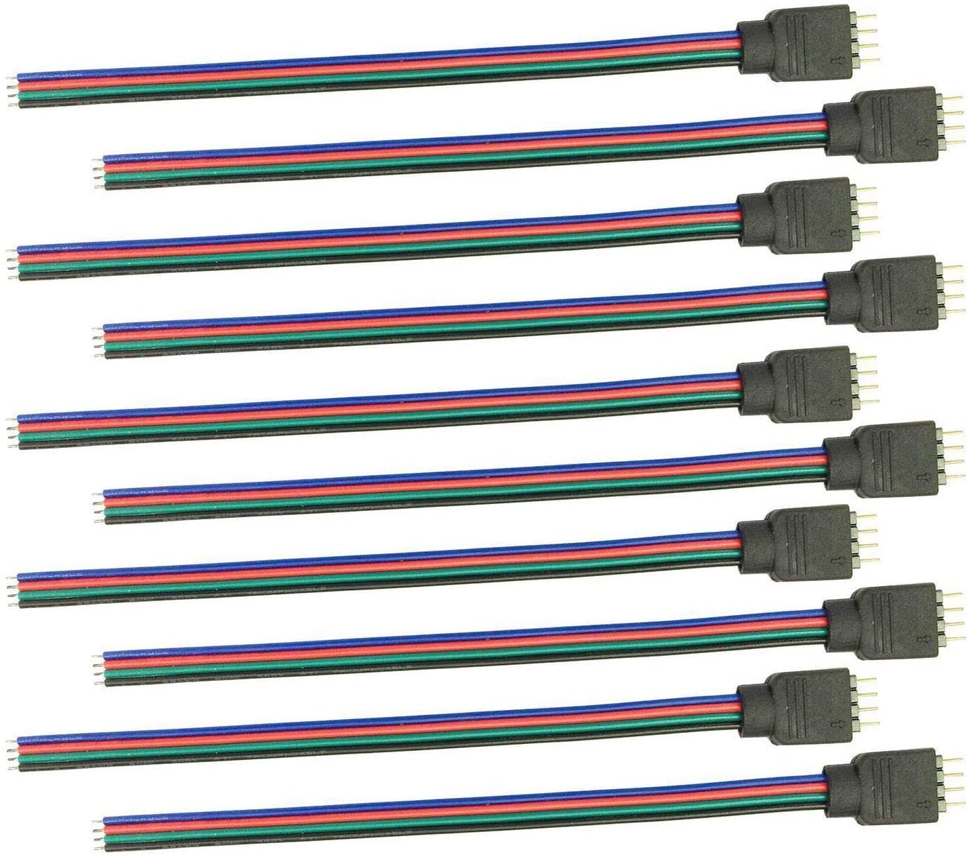 Connettori Rapidi 4 Pin Per Strisce LED RGB 5050 - Cavo Jumper 17cm - Kit Salva Saldatura - 4