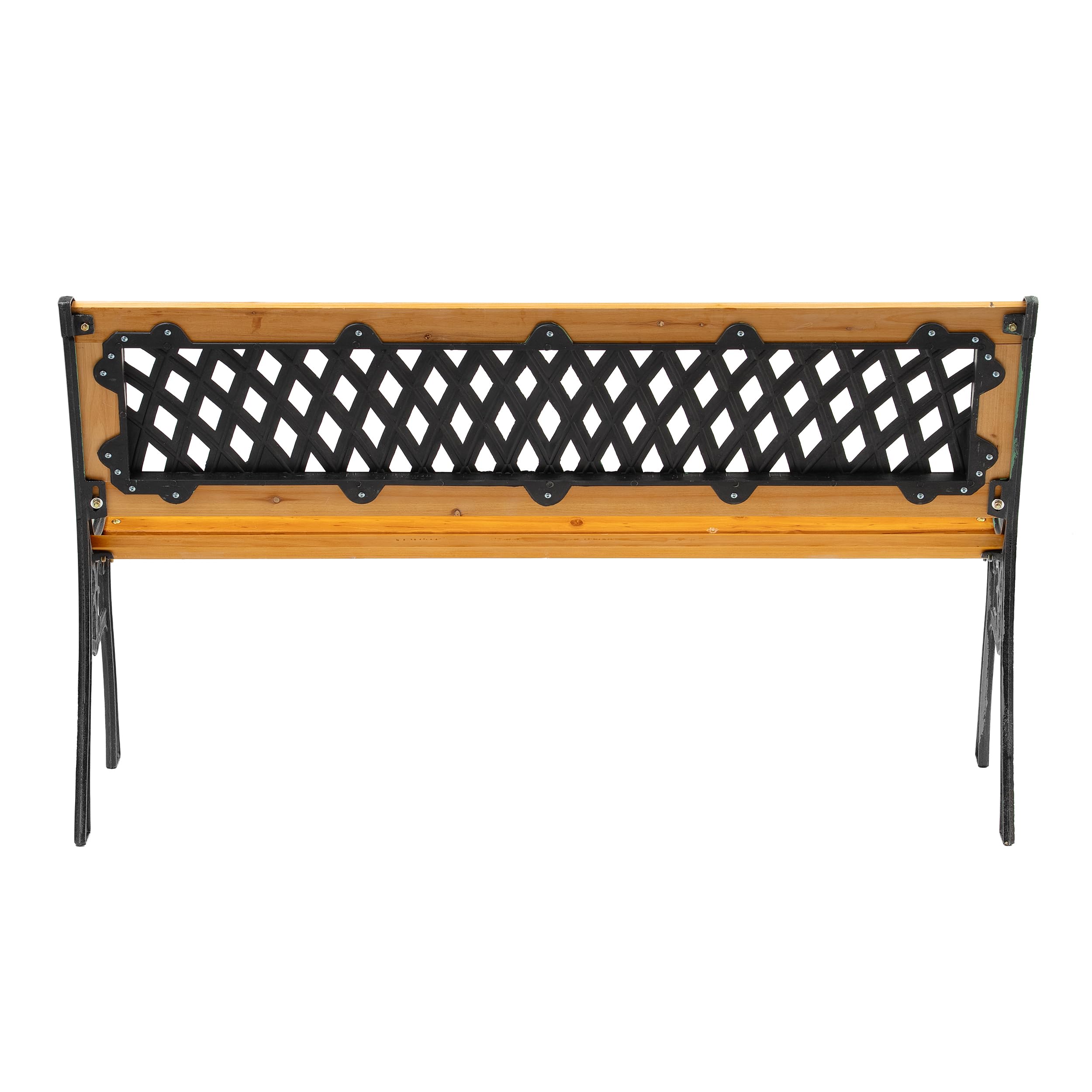 SEVICO Gartenbank Holz Metall 122 cm – Parkbank mit Rückenlehne für Garten, Terrasse, Balkon & Friedhof, Sitzbank bis 180 kg