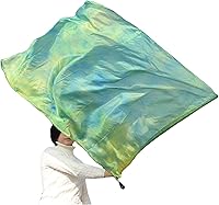 Vista 12 de Winged Sirenny Bandera de seda Poi, 50 pulgadas rectangular Spinning Playsilk Alabanza Profética Adoración Danza Banner (rojo)