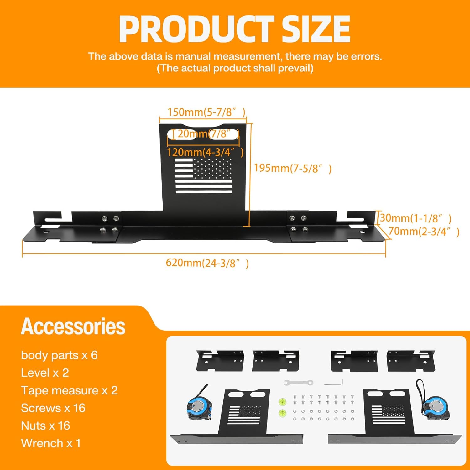 Wheel Alignment Tool 2 PCS Heavy Duty Toe Alignment Plates with 2 High-Precision Measuring Tapes,No Caliper Removal Needed,Stainless Steel DIY Toe Alignment Plates for Most Cars, Trucks and SUVs