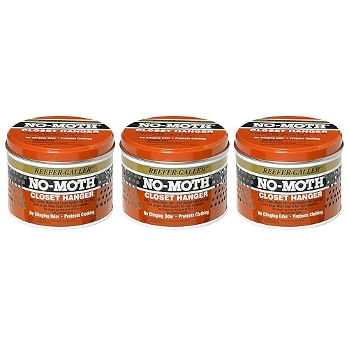 Reefer-Galler Percha de armario sin polillas, mata polillas de la ropa, escarabajos de alfombra, huevos y larvas, paquete de 3