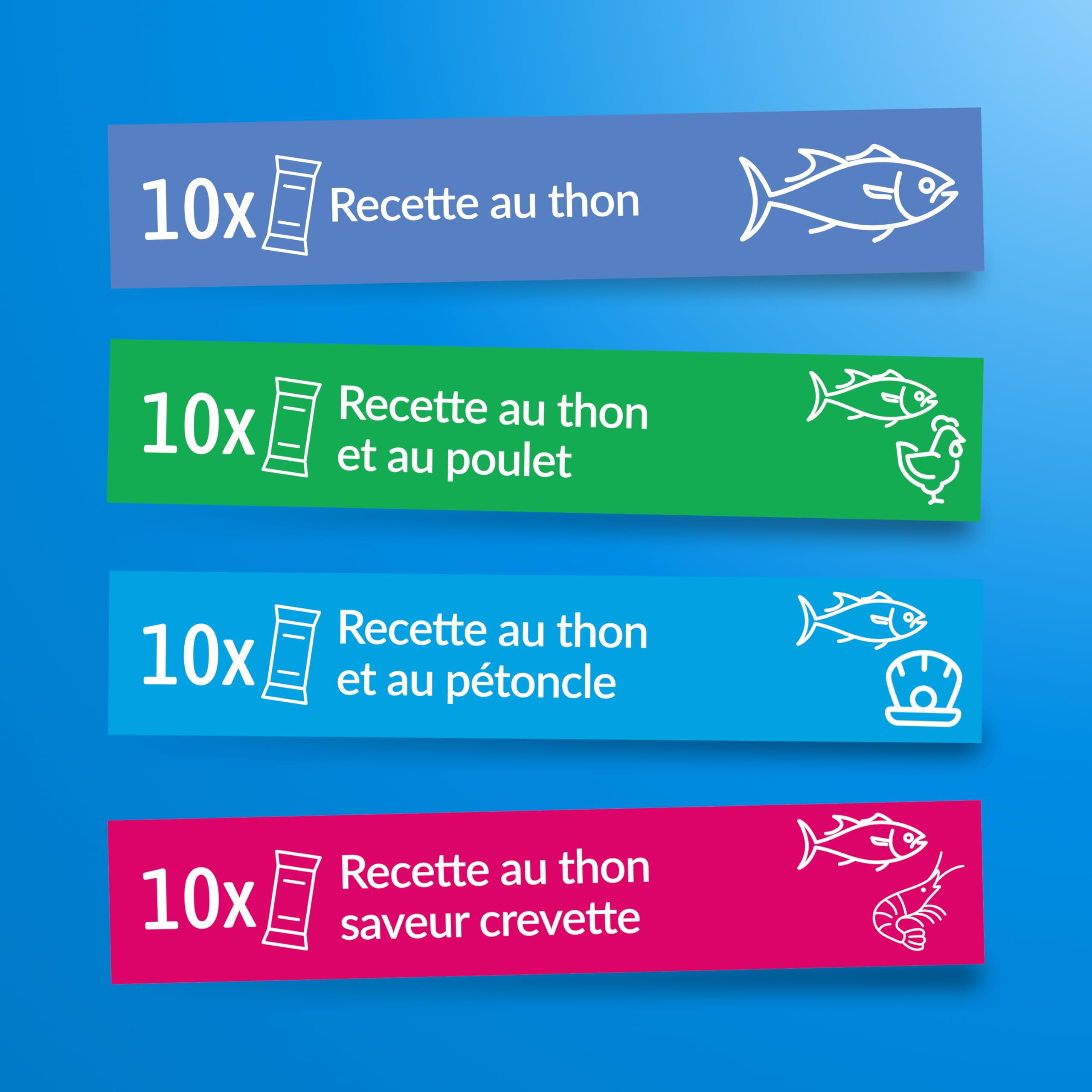 INABA Churu - Friandises pour Chats en Purée aux 4 Saveurs de Fruits de Mer et Thon - Délicieux Snacks pour Félins - Texture Lisse et Onctueuse - Nourriture pour Chats - 40 Tubes x 14g