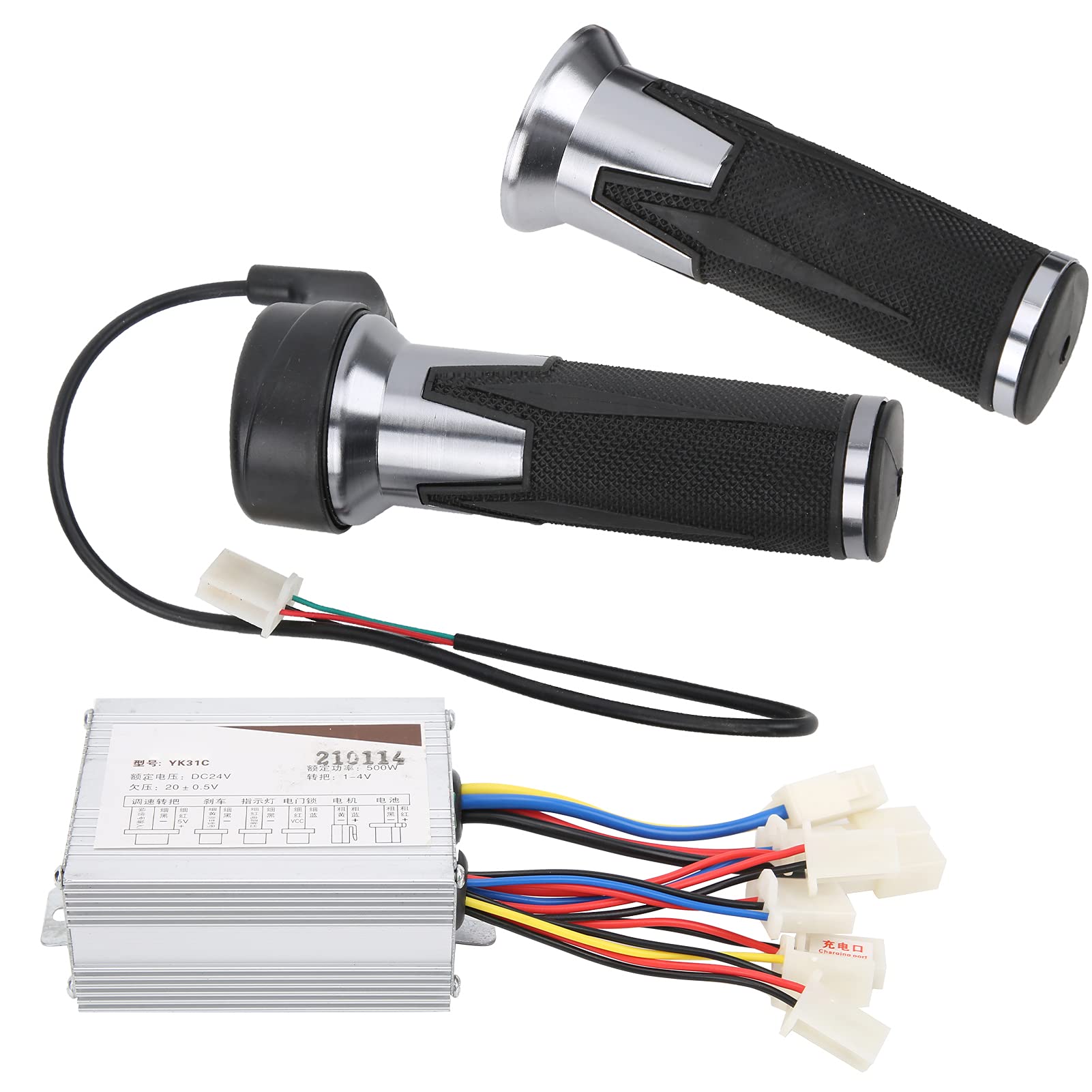 Manopole acceleratore universali per bici 24V 500W Controller spazzola Maniglia antiscivolo Accessorio bici Comoda impugnatura in gomma morbida per biciclette elettriche Scooter