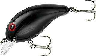 BANDIT LURES Series 100 Crankbait Bass Fishing Lures, Fishing Accessories, Dives to 5-feet Deep, 2", 1/4 oz, Solid Black