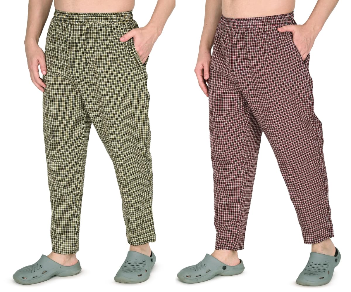 tasraf clothes Men's Regular Fit Cotton Blend Pyjama with Dual Pockets, Zip, Breathable Waistband, Soft and Comfortable, Pack of 2, S to 6XL-picture-26