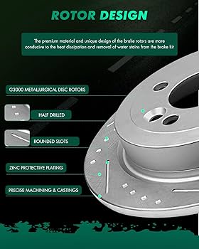 Amazon.com: SCITOO Brake Kits 4pcs Brake Discs Rotors and