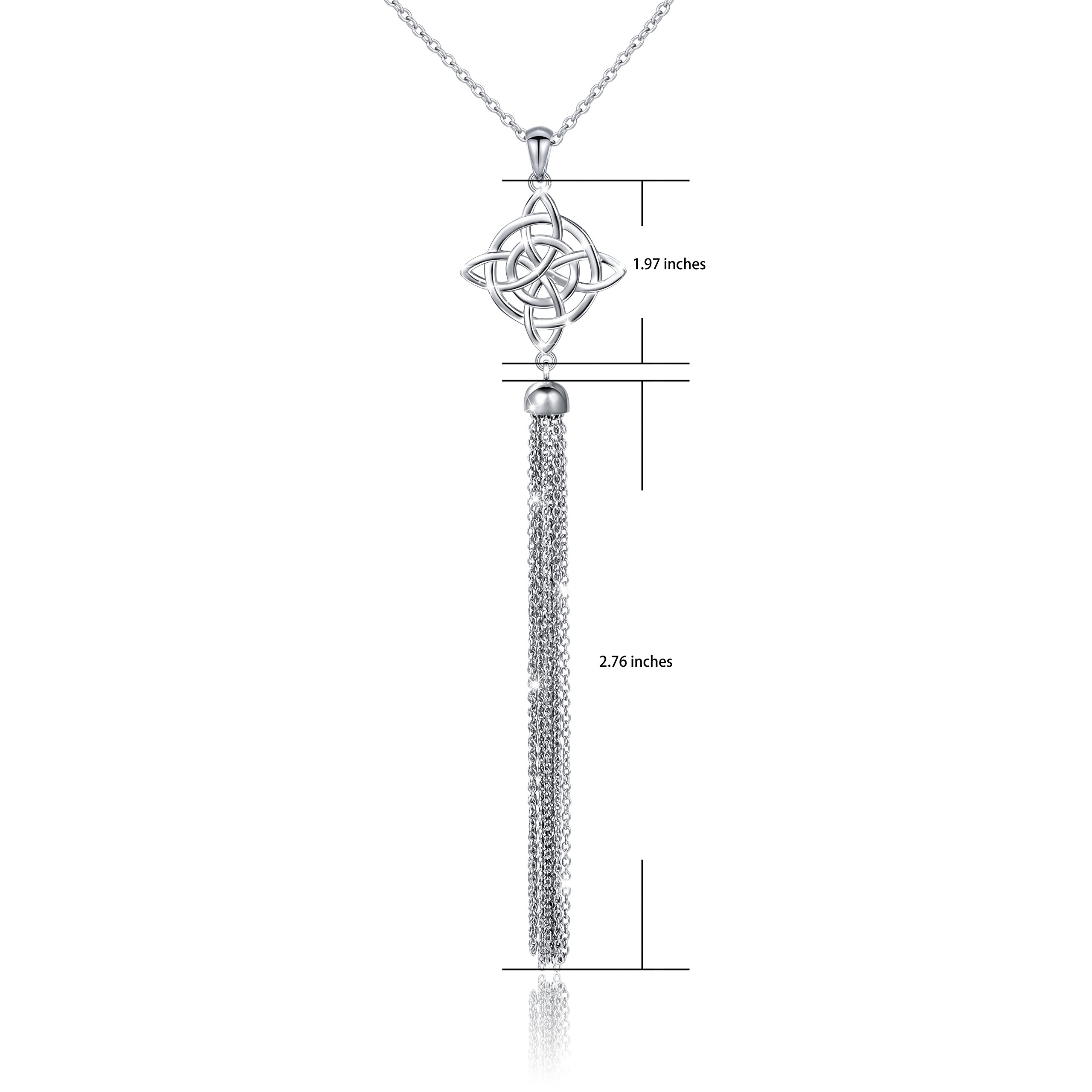 Akcesoria dla dziewczynek S925 Sweter z długim łańcuszkiem Naszyjnik dla kobiet Wisiorek z wyrazistym frędzlem Naszyjniki Biżuteria Sterling Silver, cyrkonia Prezent urodzinowy