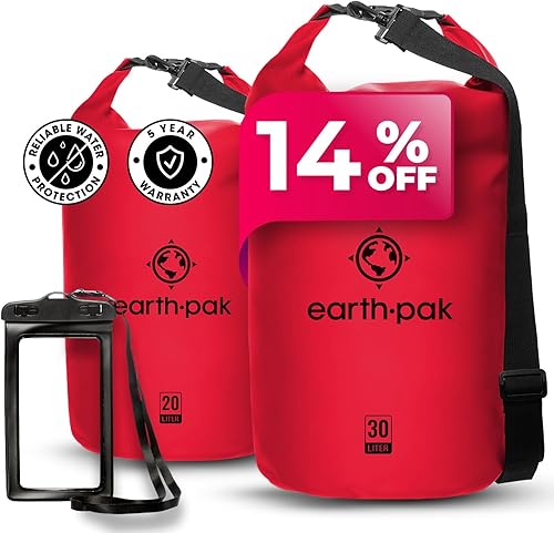Earth Pak Bolsa seca impermeable  Mochila impermeable enrollable que mantiene el equipo seco para kayak, playa, rafting, canotaje, senderismo,