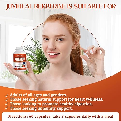 Miniatura 5 de Paquete de 2 berberina con canela de Ceilán, cúrcuma, cardo mariano, alcachofa, pimienta negra, suplemento de berberina para apoyar el sistema