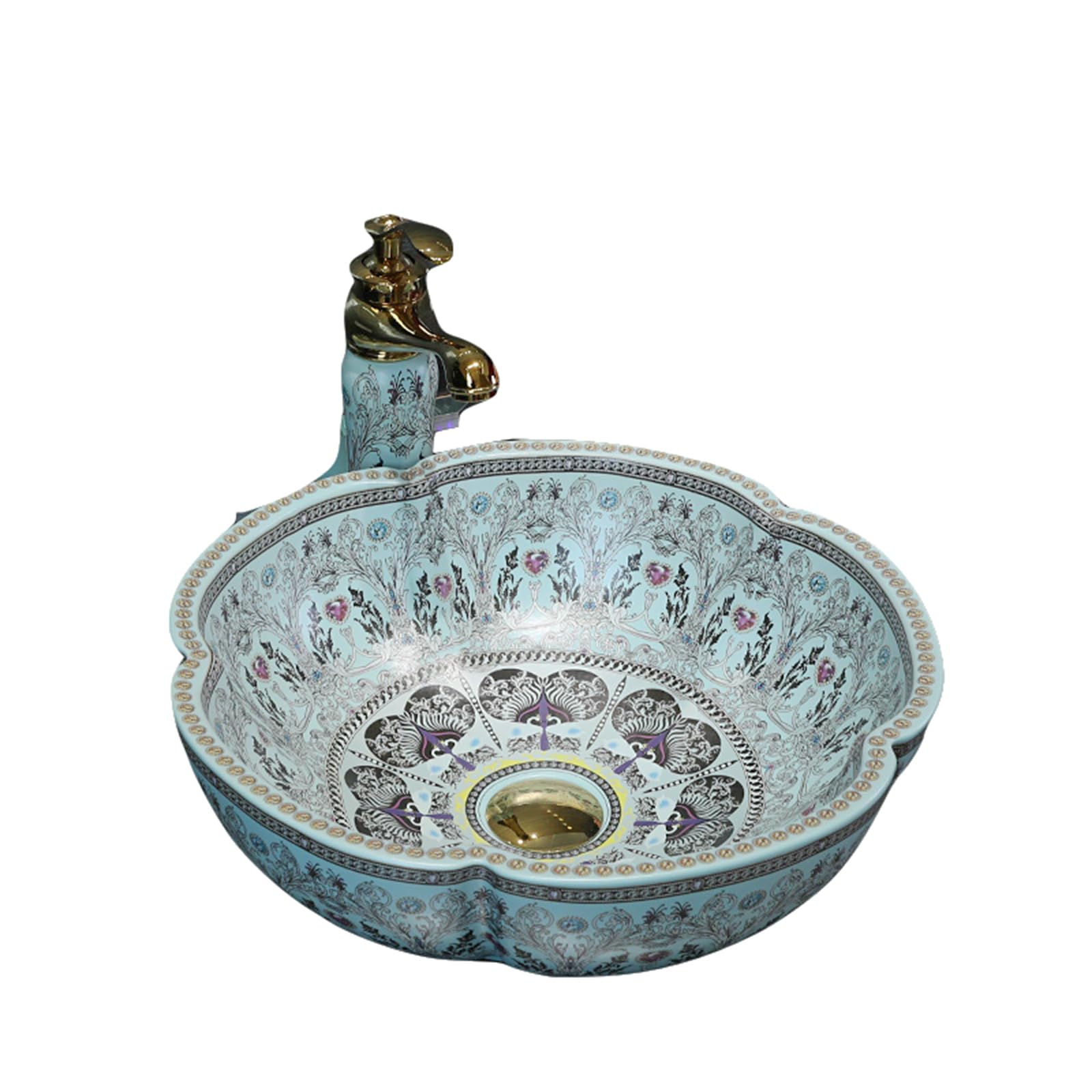 Bathroom Vessel Sink Europe Style Pale Blue