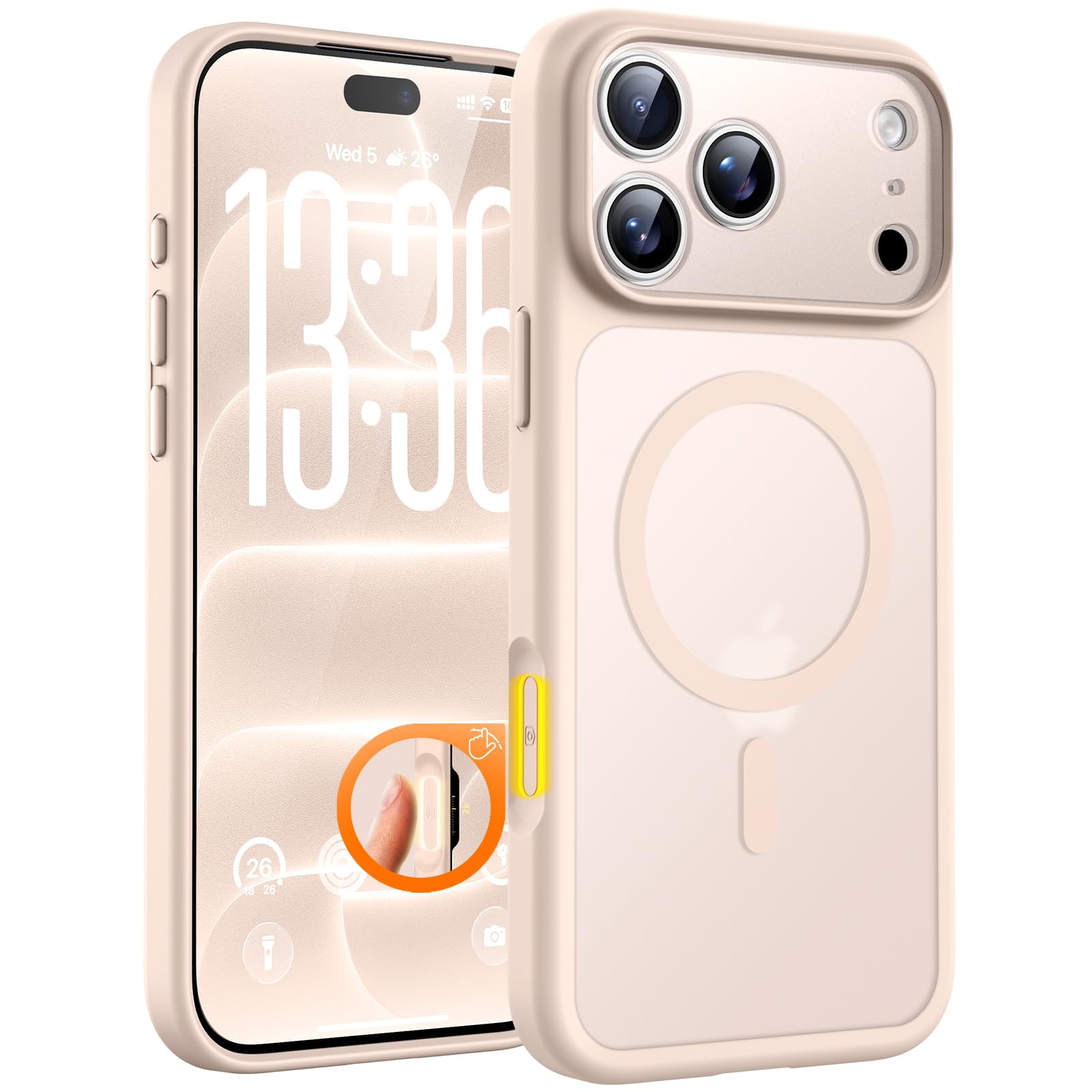 TOCOL for iPhone 18 Pro Max Case Desert, Compatible with MagSafe