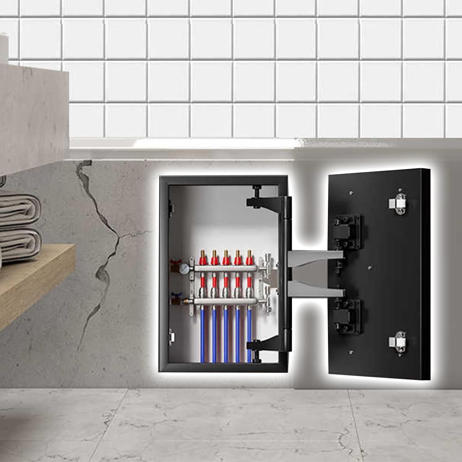 LZMZMQ Tileable Access Panel 6x6in 12x12in 14x14in, Decorative Exterior Access Door Weatherproof, Customizable Residential Plumbing Inspection Panel Solid(10x10/25x25cm)