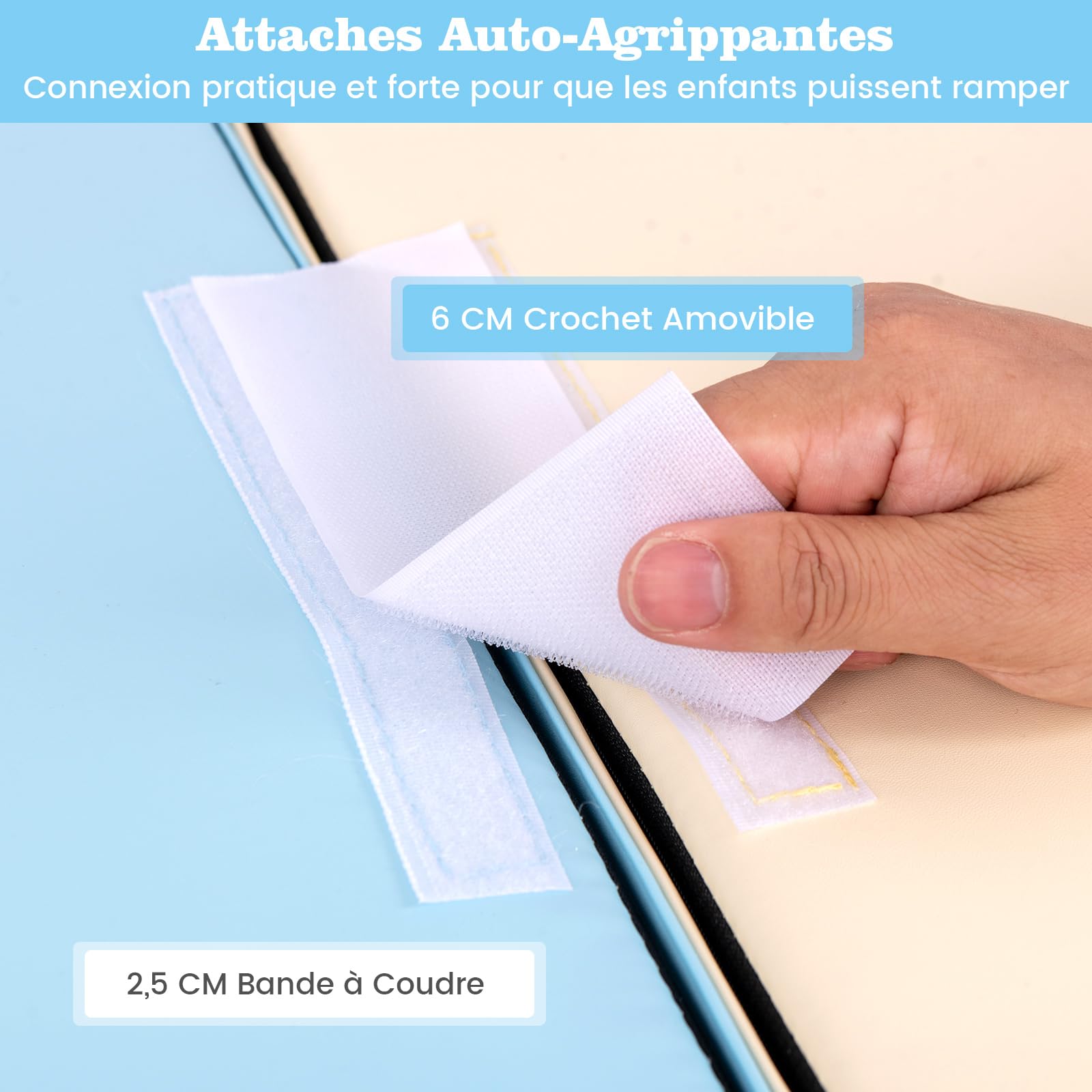 COSTWAY 4 PCS Parcours Motricité Bébé en Mousse avec Housse Amovible en PU, Module Motricité Bébé avec Toboggan & Différentes Formes, Jouets Éducatifs Colorée pour Grimper Ramper (Rose+Beige)