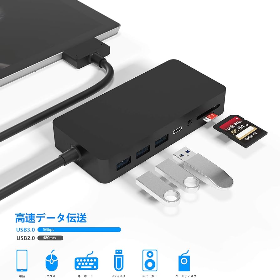 Amazon | 【亜鉛合金ボディー】Surface Pro 4/5/6用のSurface