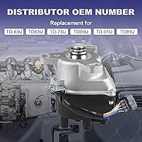 Vista 3 de JDMON Distribuidor de encendido compatible con Honda Civic Acura EL 1.5L 1.6L 1999-2000 SOHC TD-63U TD73U