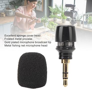 Mini Microphone,Mini Condenser Microphone with High Sensitivity,3.5mm Audio Connector,Noise Reduction Microphone for Voice Recording Chatting and Singing