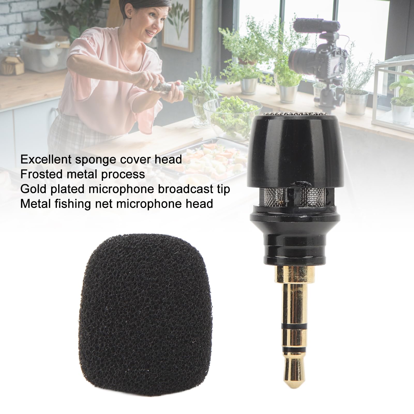 Mini Microphone,Mini Condenser Microphone with High Sensitivity,3.5mm Audio Connector,Noise Reduction Microphone for Voice Recording, Chatting and Singing