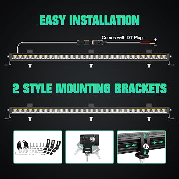 Willpower 33 Inch Single Row Slim LED Light Bar, 90W 9000LM Spot Off Road Driving Lights Work Fog Lamps for Truck ATV SUV UTV Boat Pickup 4x4 Car, IP67, DT Connector, 6000K White, With Wire Harness