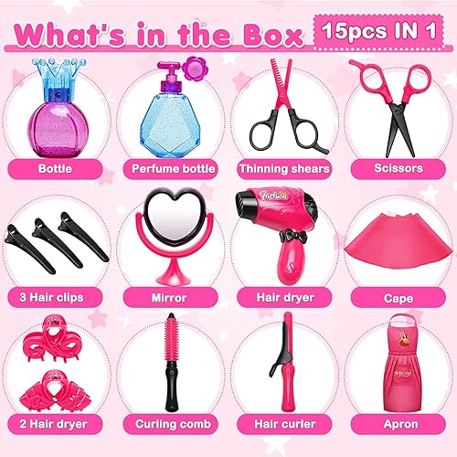 Miniatura 3 de Juguetes para niñas, juego de peluquería para niñas pequeñas, accesorios de muñeca, juguetes de peluquería para niños, juguetes para niñas de 3, 4,