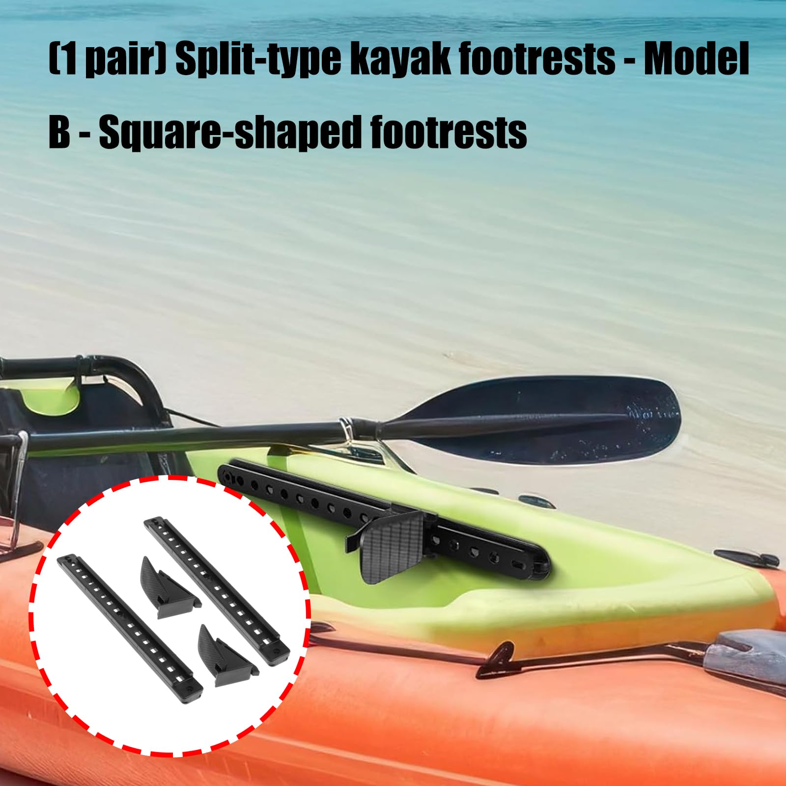 Poggiapiedi professionale per kayak, ergonomico, quadrato, strumento per migliorare il controllo in condizioni di bagnato, piedini antiscivolo quadrati pedali kayak