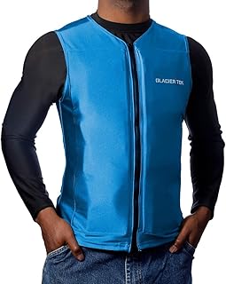 Glacier Tek Flex Vest Cool Vest with Nontoxic Cooling Packs Blue Large (Chest Size 39-41)