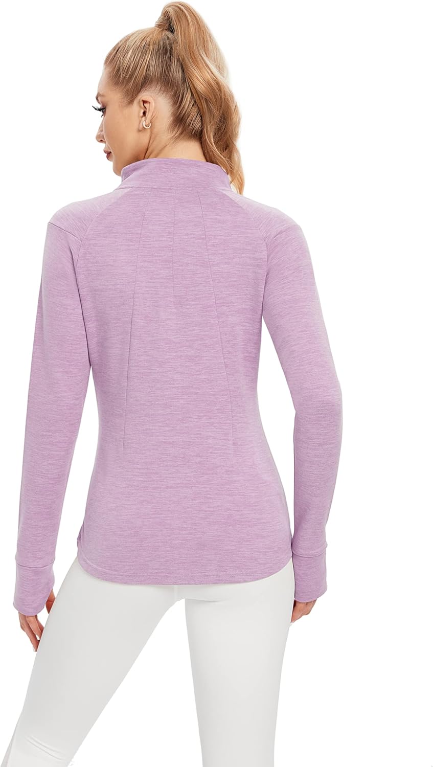 TIHEEN Womens Fleece Zip Up Jacket, Long Sleeve Warm Soft Polar Lightweight Coat with Pockets Thumb Holes