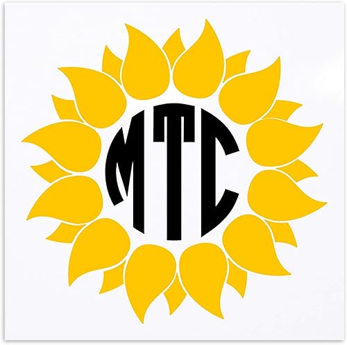 Vinyl Decal - Sunflower Monogram Decal Gifts for Women - to go on Yeti Tumblers RTIC Ozark Trail Laptops MacBooks Car Windows etc disponible en Yaxa Colombia