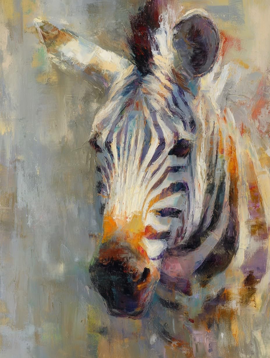 WANGWANGMIAO Paint by Numbers for Adults Zebra,Painting by Numbers for Adult Canvas Crafts Kits, DIY Oil Paints for Relax and De-Stress Home Decoration Gift 16x20inch，with Frame