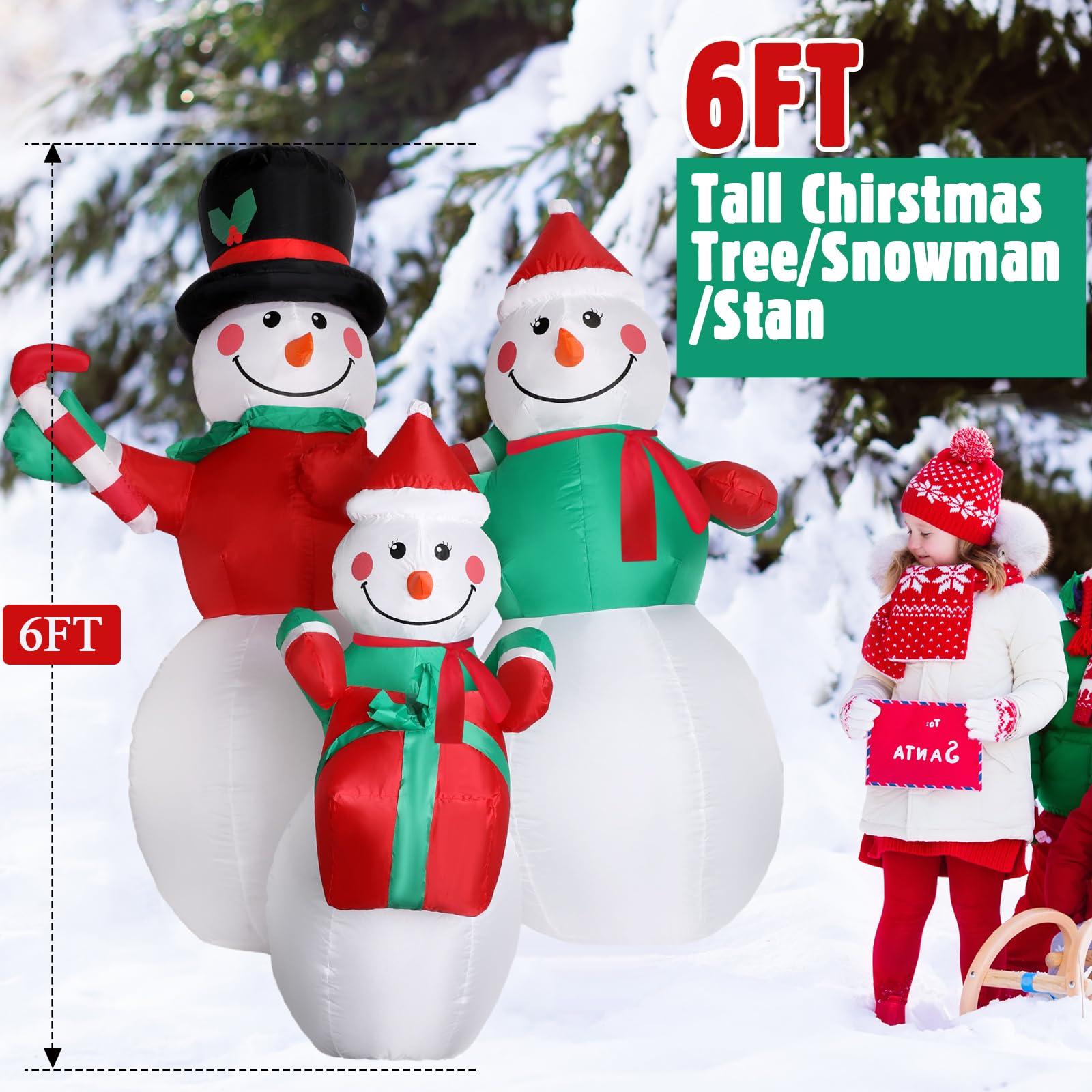 Snapklik.com : Shappy 6 Ft Christmas Inflatables Outdoor Decorations ...
