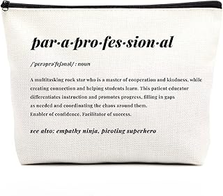 Paraprofessional Gifts for Women Paraprofessional Makeup Bag Appreciation Gifts for Her Paraeducator Counselor Coworkers Friends Teaching Assistant Gifts Paraeducator Gift for Female