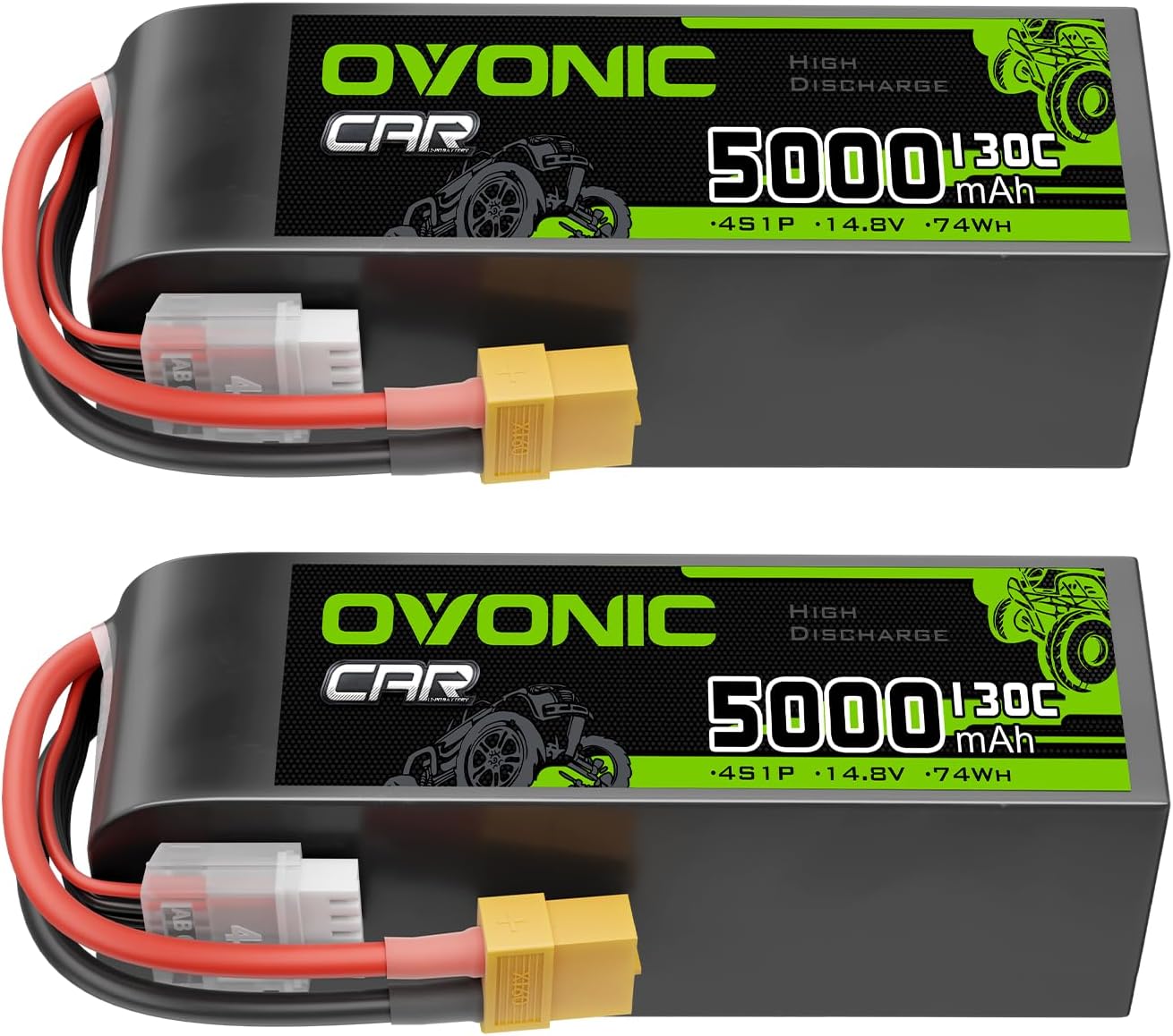 OVONIC 4S LiPo Battery 5000mAh 14.8V 130C RC Battery with XT60 Connector