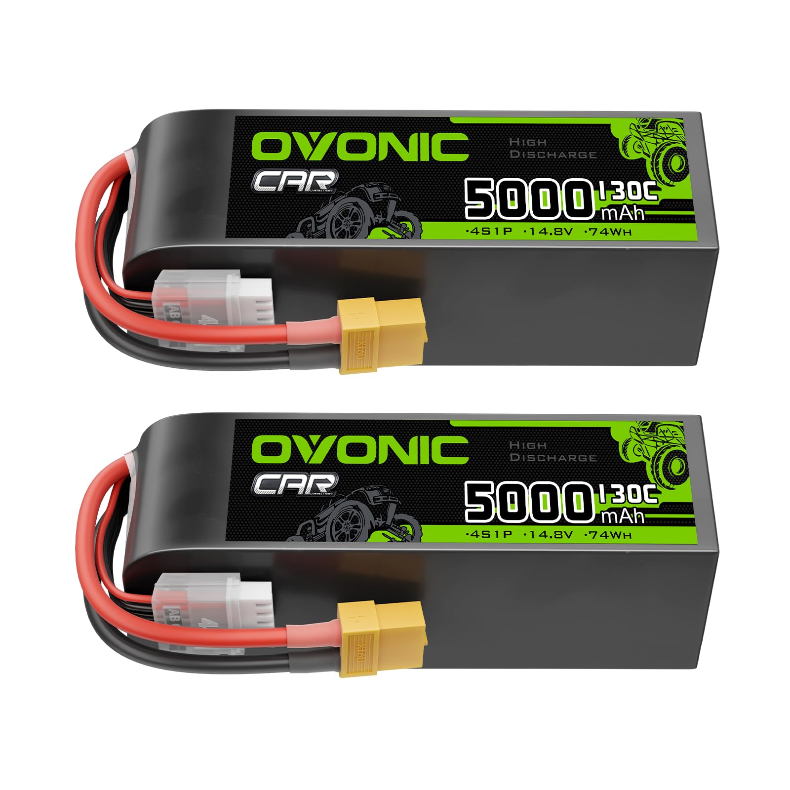 OVONIC 4S LiPo Battery 5000mAh 14.8V 130C RC Battery with XT60 Connector