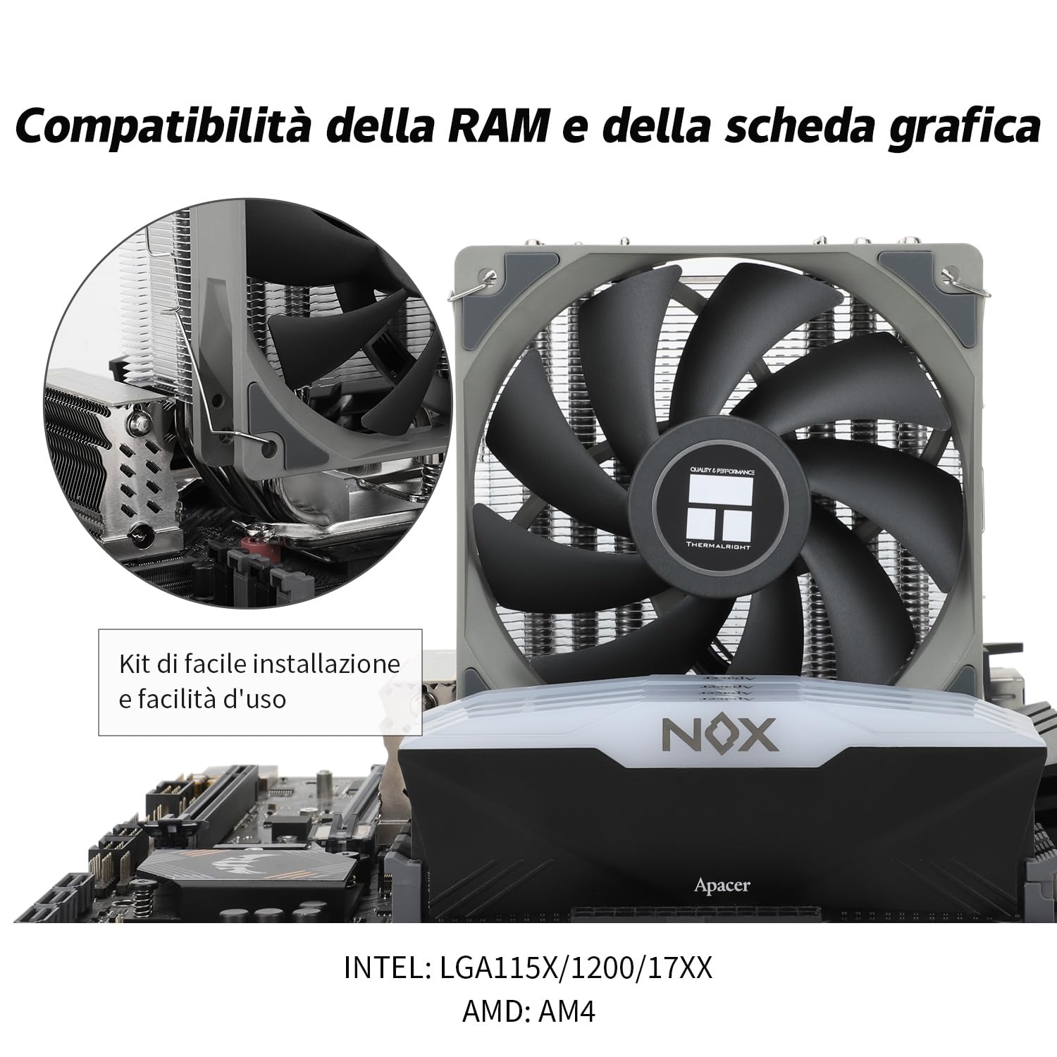TR AssassinX120 SE WHITE ARGB CPU luchtkoeler, 4 heatpipes, TL-C12CW-S PWM stille ventilator CPU koeler met S-FDB lager, voor AMD AM4 AM5 / Intel 1700/1150/1151/1200, pc-koeler