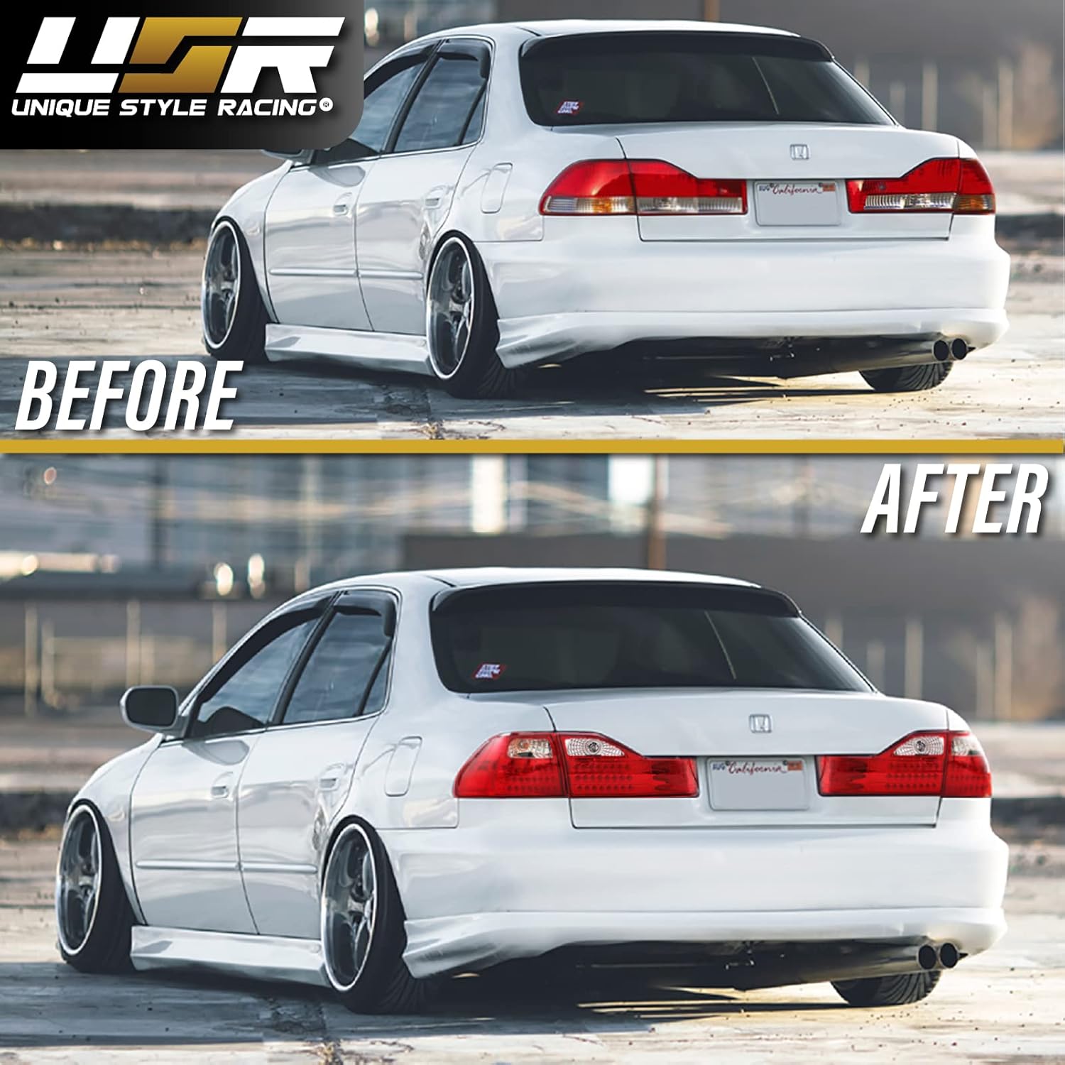 USR DEPO 01-02 Accord Tail Lights - JDM Style Red/Clear Lens LED Rear Tail Lamps Set Compatible with 2001-2002 Honda Accord 4 Doors Sedan