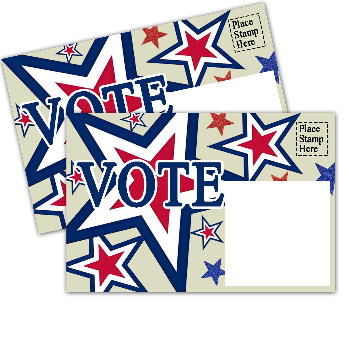 Besttile 100 Bulk Patriotic Vote Postcards,Election Day Essential,Inspire Others to Vote with Bold and Eye-Catching Design,Red White and Blue Theme
