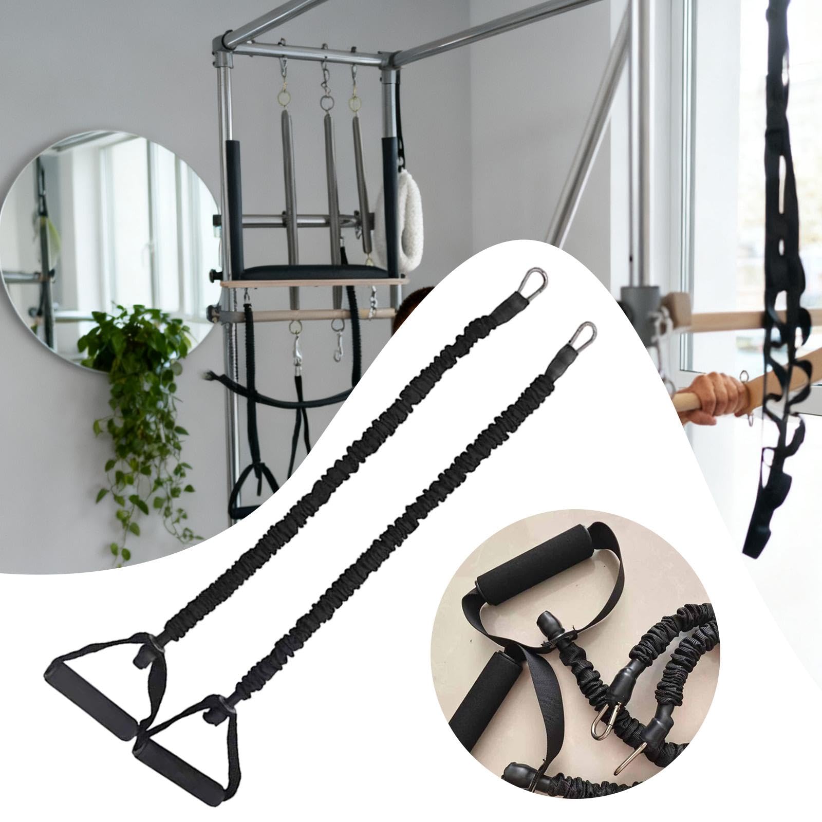 harayaa 2X Cuerdas de Tracción para Pilates Reformer, Correas de Ejercicio, Equipo de Entrenamiento Que Reemplaza Gimnasio, para Ejercicios de Gimnasio