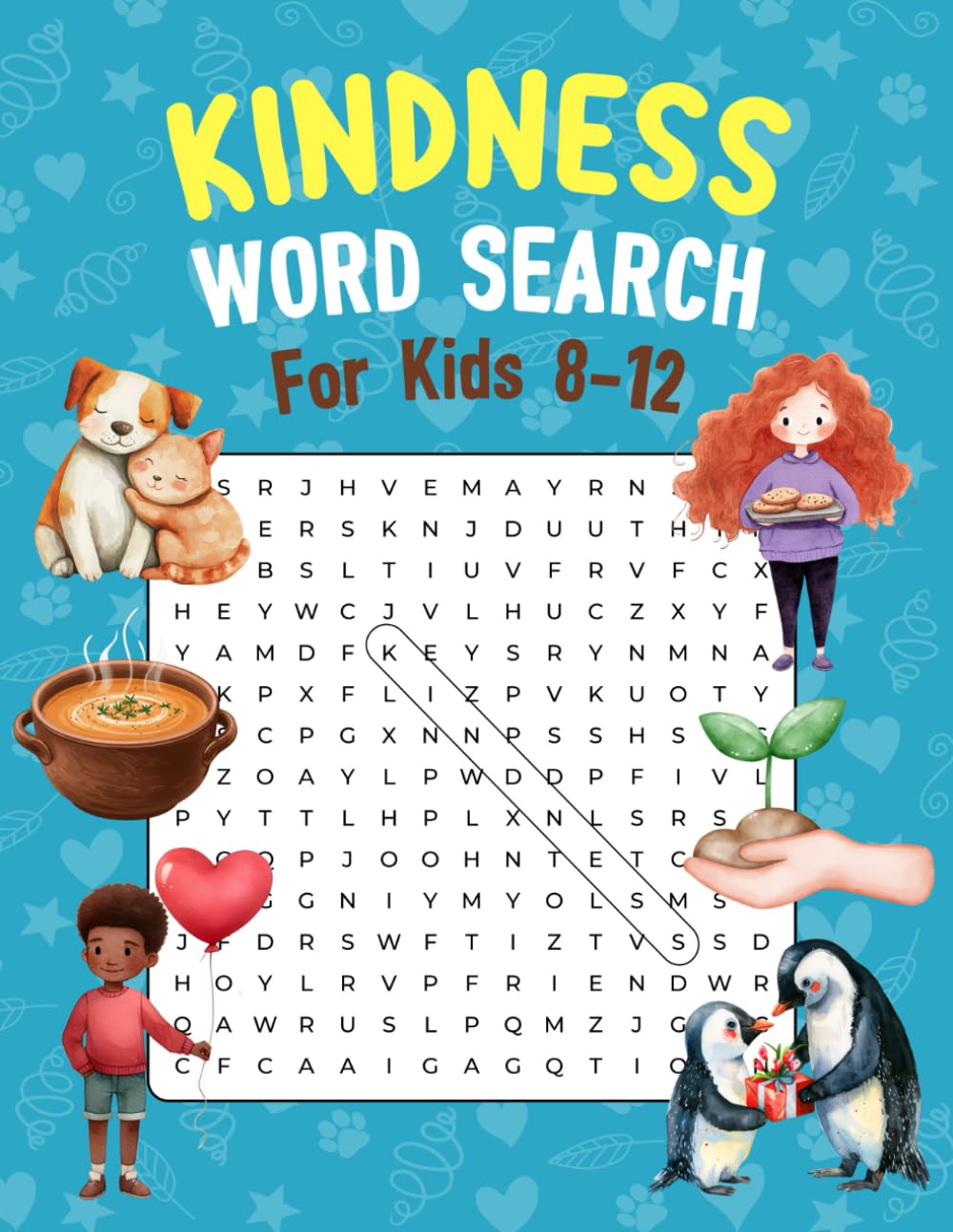 Cover of Kindness Word Search for Kids 8-12: Over 100 Fun Puzzles Teaching Compassion, Empathy & Positive Values