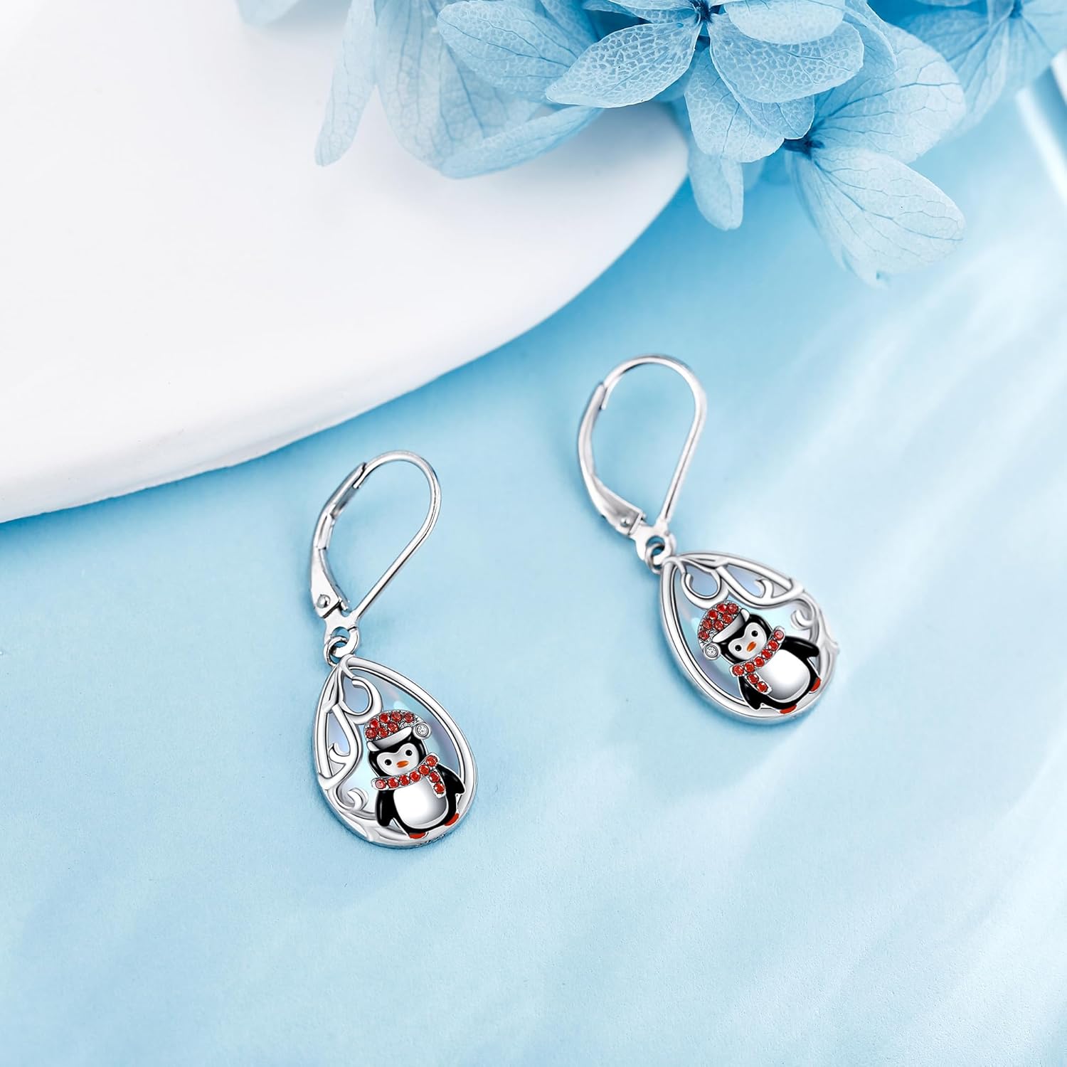 Christmas Earrings 925 Sterling Silver Drop Dangle Earrings for Women Xmas Leverback Earrings Jewelry Gift - Image 2