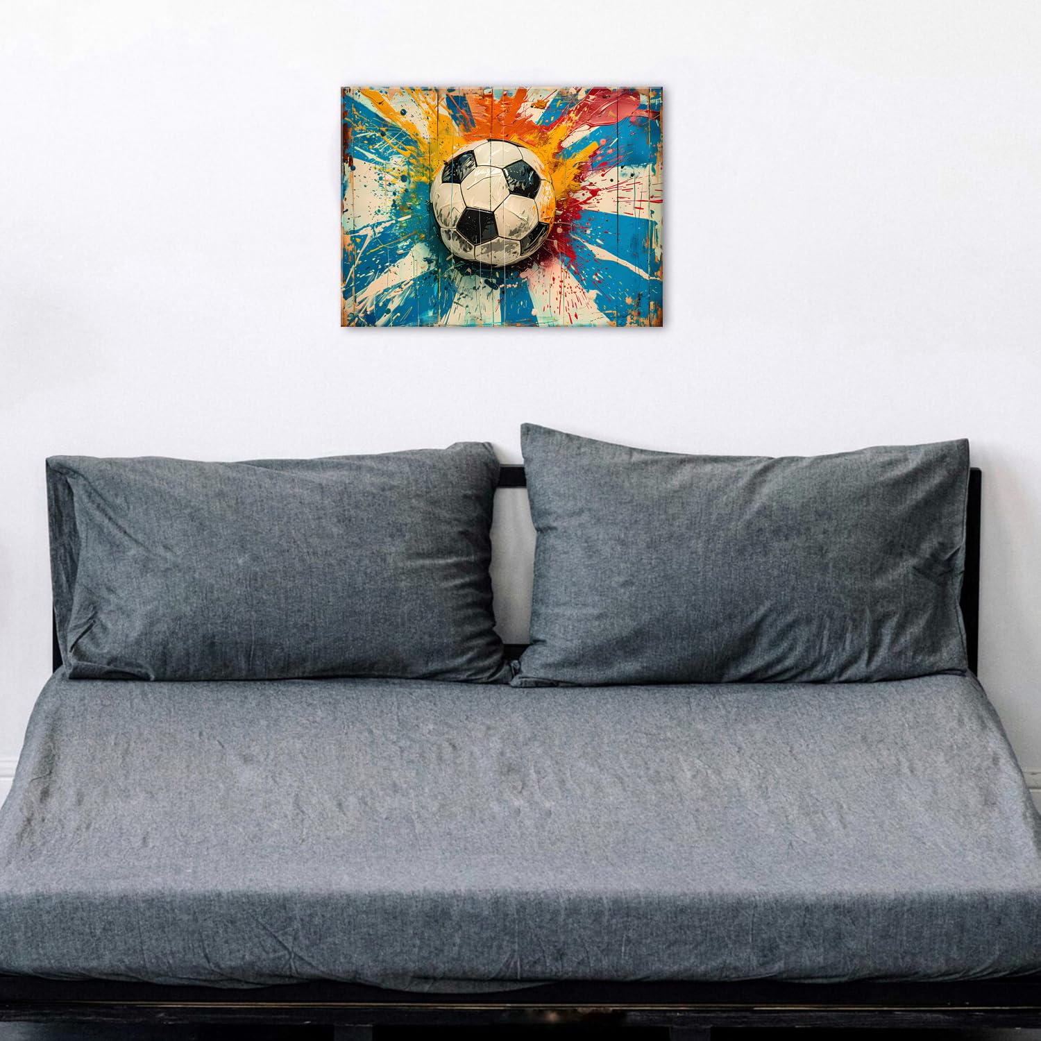 Sport Wall Art Football Posters Football Bedroom Accessories Graffiti Soccer Wall Art for Boys Room Decor Cool Banksy Sports Prints Painting Artwork for Teen Kids Men Room Home Decoration 30x40cm - Image 2