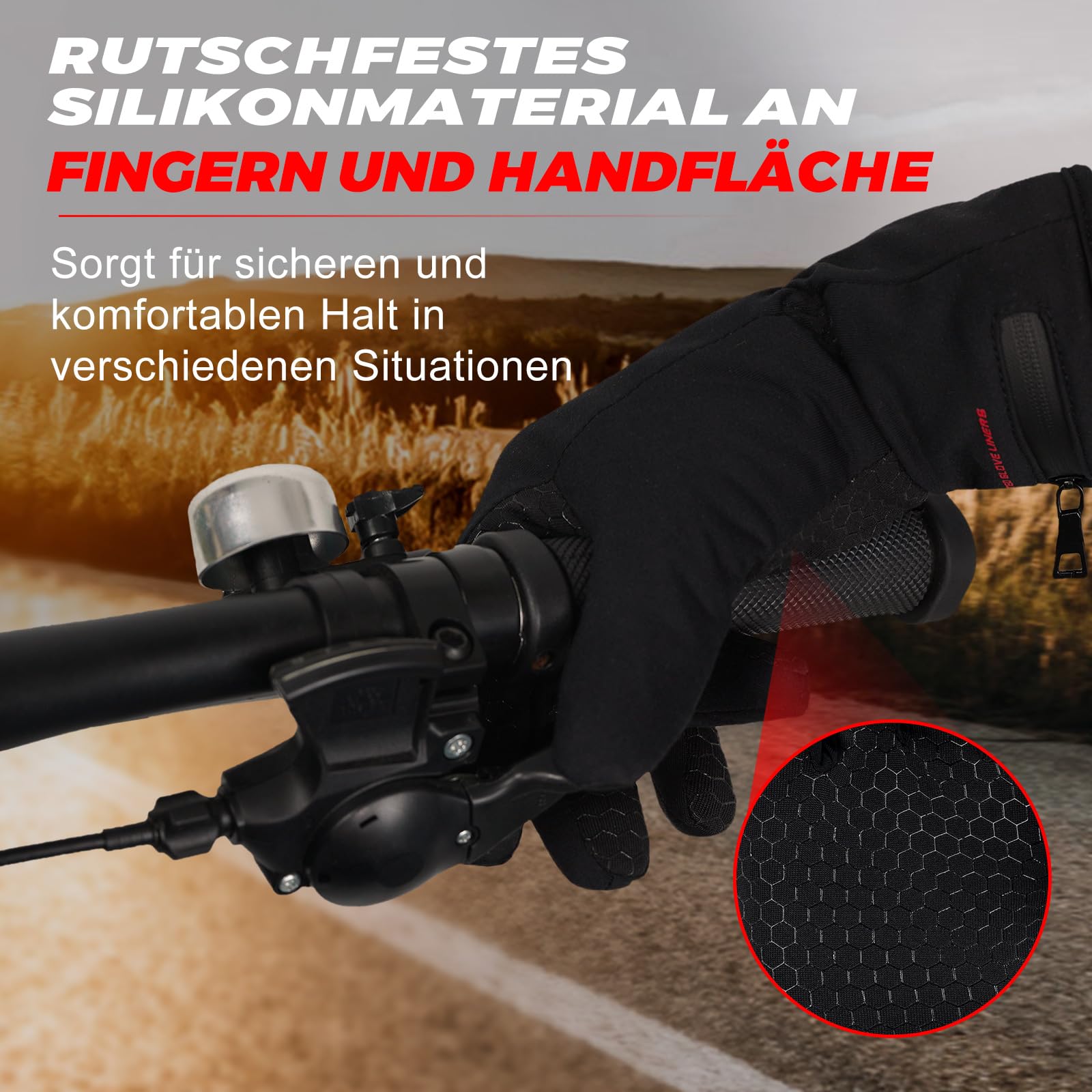 Dr.warm Winter Beheizbare Handschuhe Wiederaufladbar, Beheizte Handschuhe Touchscreen mit 3 Heizstufen für Camping, Skifahren, Klettern, Radfahren, M