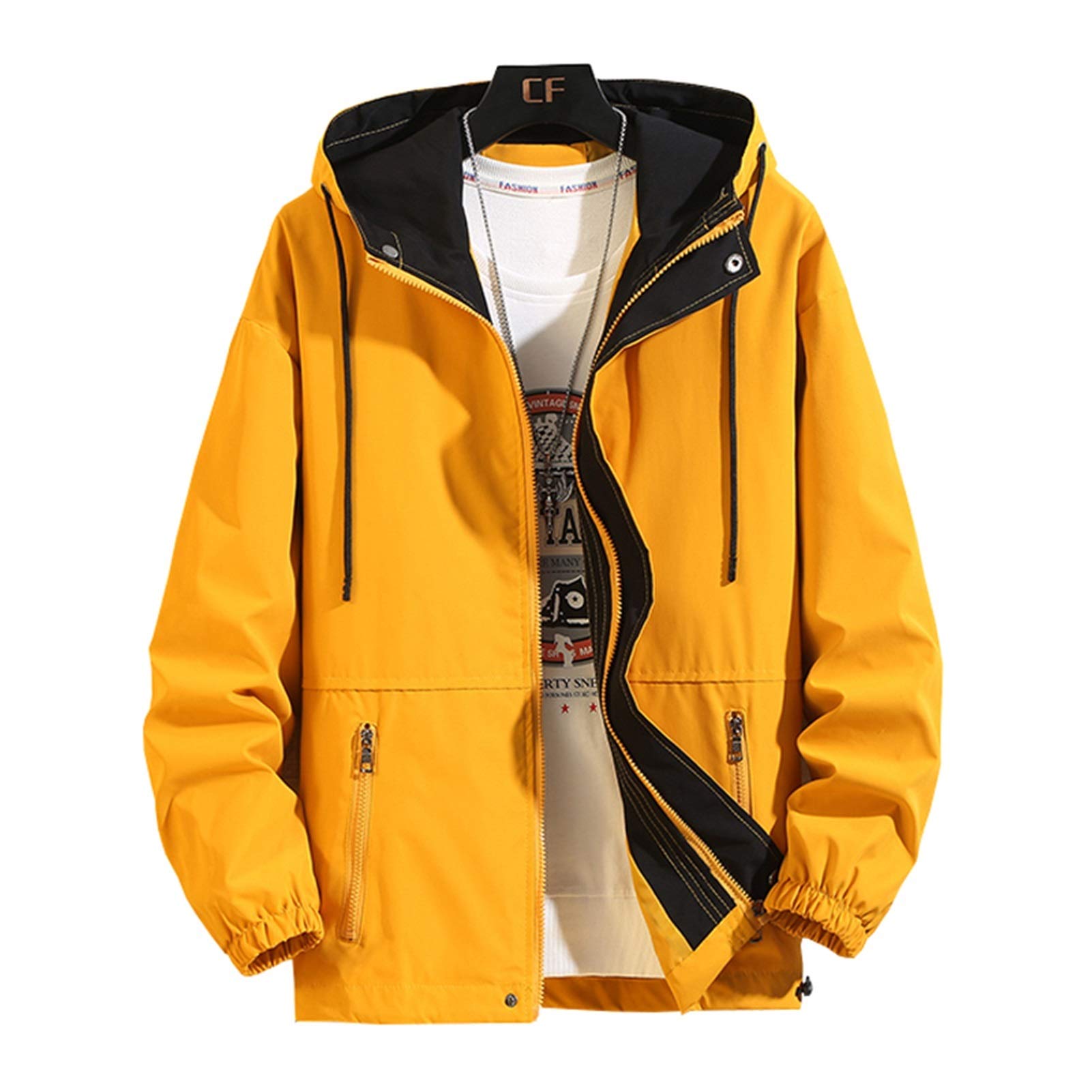 Koroshi Veste Coupe-vent Homme Jaune - 100% Polyester - Légère Et Fonctionnelle