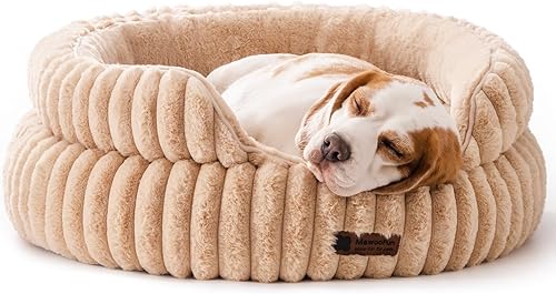 Miniatura 9 de MEWOOFUN Cama lavable para perros pequeños, camas para gatos de interior con parte inferior antideslizante, cama redonda para cachorros y gatitos