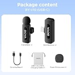 BOYA Wireless Lavalier Lapel Microphone for Android Smartphone Laptop - Omnidirectional USB C Condenser Video Recording Mic for Interview Podcast Vlog YouTube Live Stream