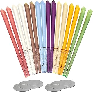 16 Pièces Bougies d’Oreilles,Bougie en Cire Auriculaire,Dotée de 6 Disques de Protection,Pour Détendez-vous et le Nettoyage d’Oreille Améliore le Sommeil Détend Les Nerfs(8 couleurs)